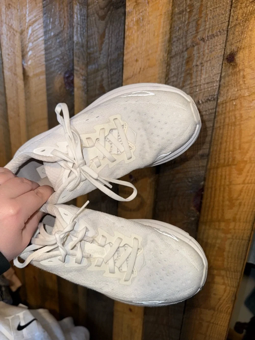 Hoka Women's Cream/White Lightweight Running Sneakers - Picture 3 of 3